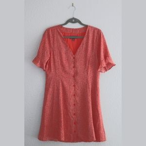 Lulu's Pink Print Button-Up Sundress.